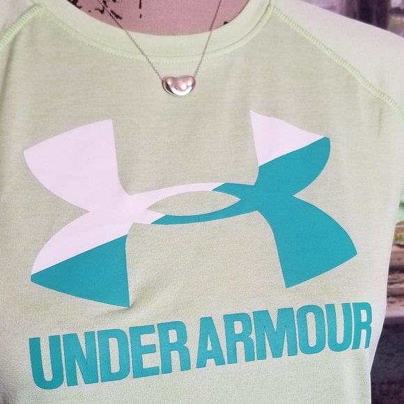 Under Armour Heat Gear Short Top Lime Green YouthL - Picture 2 of 4